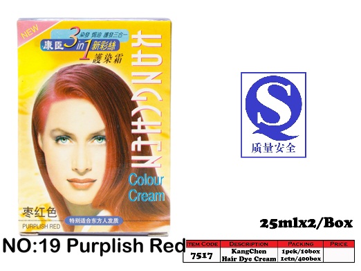 7517-19 Kang Chen Hair Dye Cream No:19 Purplish Red
