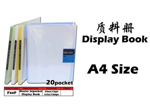 F20P Shuter A4size 20 pocket Display Book 