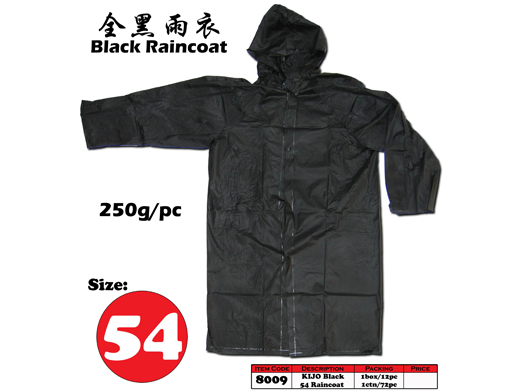 RC8009 KIJO No:54 All Black Raincoat