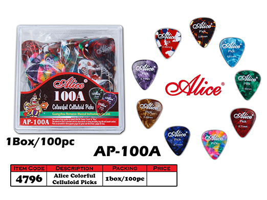 4796 Alice Colorful Celluloid Guitar Picks 