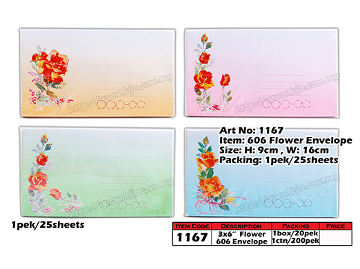 1167-606 3x6 Flower Envelope 