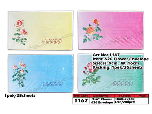 1167-626 3x6 Flower Envelope 
