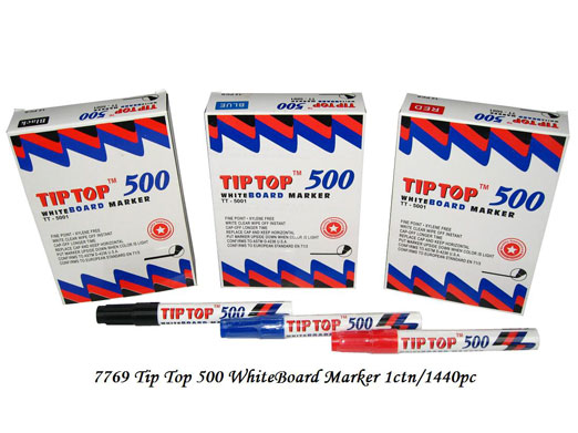 7769 Tip Top 500 White Board Marker (Blue,Red,Black)