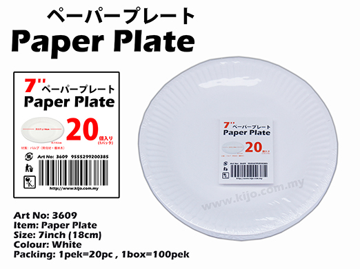 3609 7inch Paper Plate