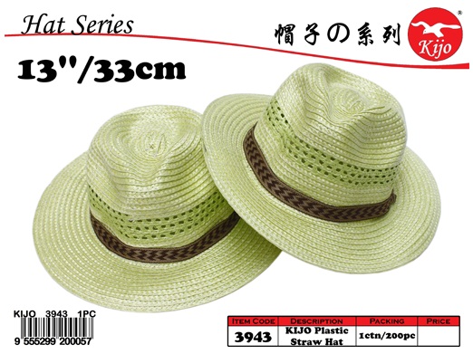 3943 Kijo Plastic Straw Hat