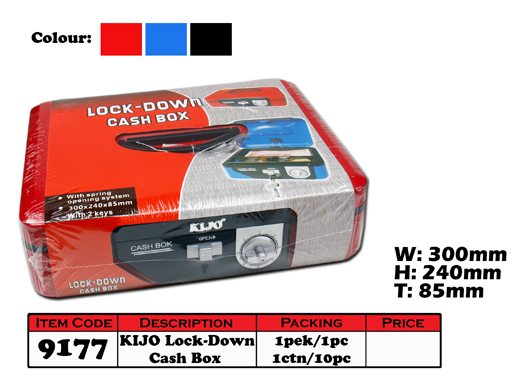 9177 KIJO Lock-Down Cash Box 