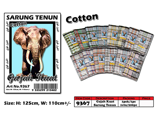 9367 Gajah Kuat Sarung Tenun