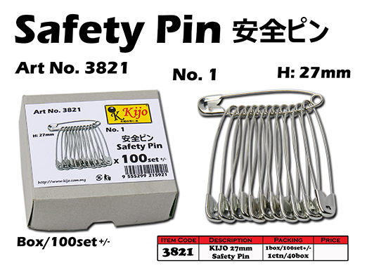 3821 KIJO 27mm Safety Pin - No.1