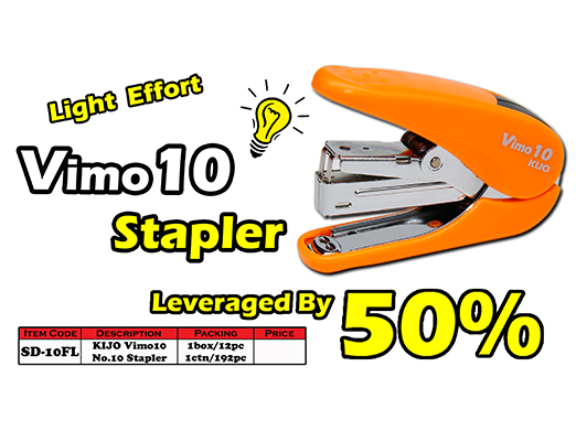 SD-10FL KIJO Light Effort Vimo 10 Stapler - Orange